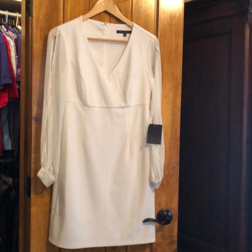 Boston Proper Formal dress with rhinestone detail on wrists